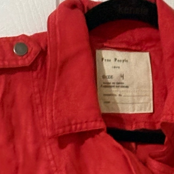 Free People Jackets & Coats Free People Cropped Moto Jacket Red - Picture 4 of 4